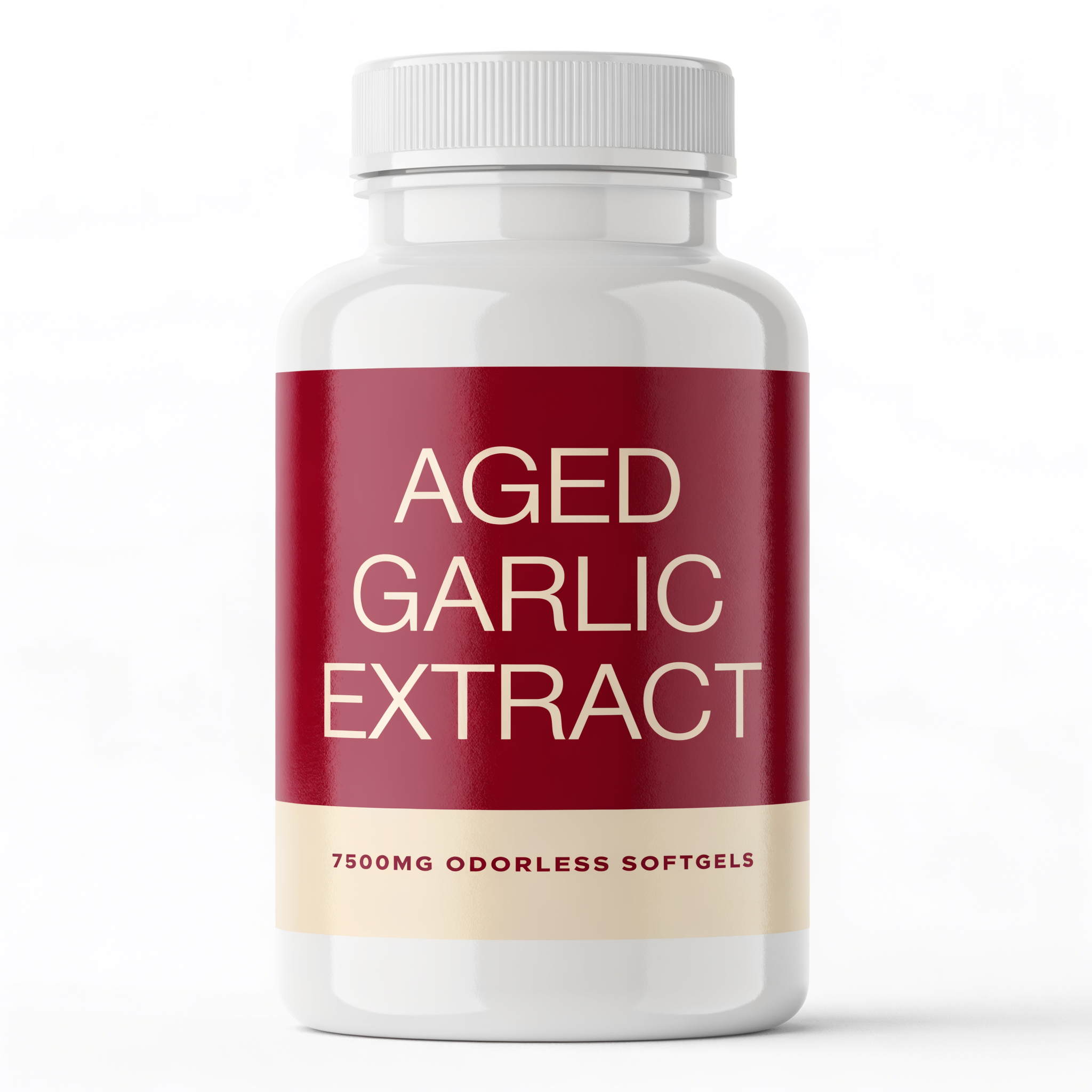 Aged Garlic Extract 7500mg odorless softgels bottle