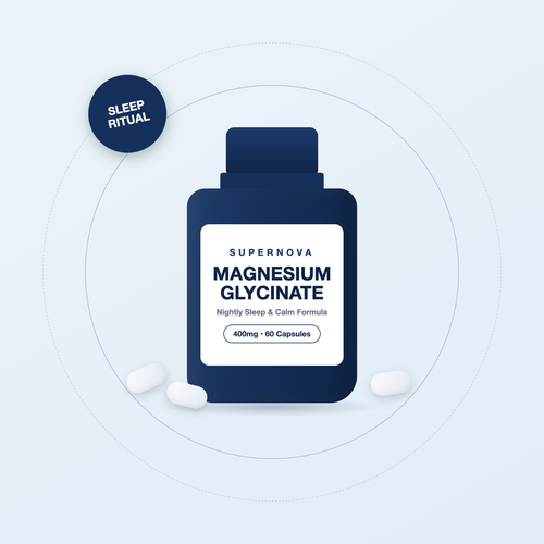 Magnesium Glycinate bottle with capsules — placeholder